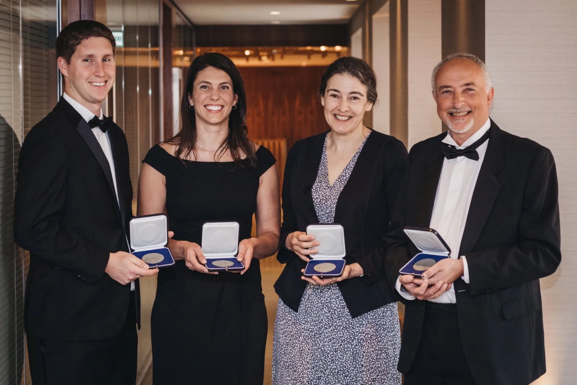 Professors accepting award