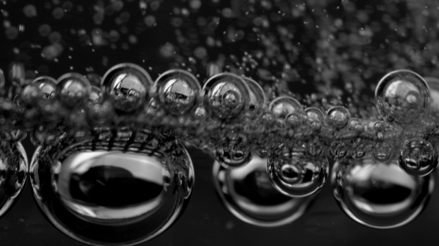 black and white bubbles